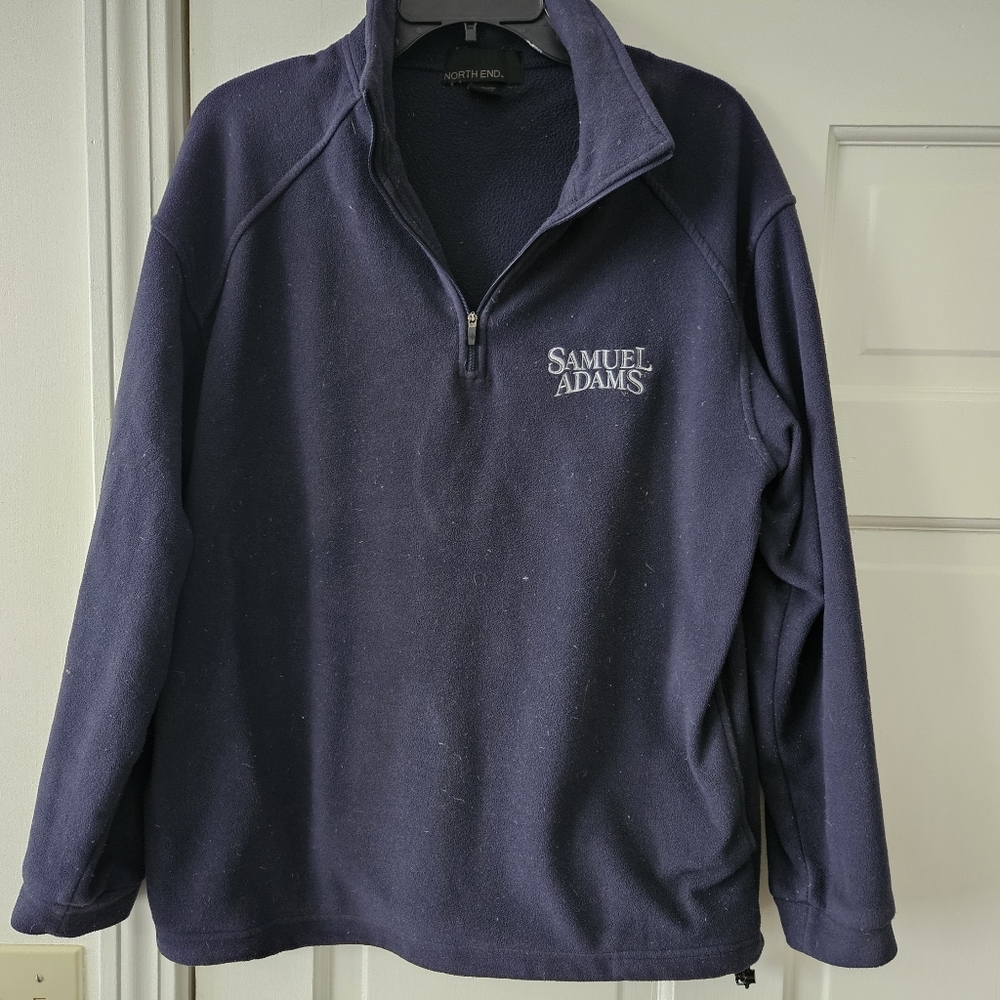 Small Sam Adams navy pullover fleece wester quarter zip